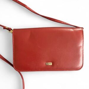 Buxton Red Leather Crossbody Bag/Wallet
